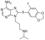 6-Amino-8-[(6-iodo-1,3-benzodioxol-5-yl)thio]-N-(1-methylethyl)-9H-purine-9-propanamine