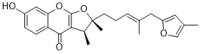 (2R*,3S*)-7-hydroxy-2,3-dimethyl-2-((E)-4-methyl-5-(4-methylfuran-2-yl)pent-3-en-1-yl)-2H-furo[2,3-b]chromen-4(3H)-one