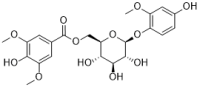 4-Hydroxy-2-methoxyphenol 1-O-(6-O-syringoyl)glucoside