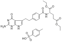 Diethyl 2-(4-(2-(2-amino-4-oxo-4,7-dihydro-1H-pyrrolo[2,3-d]pyrimidin-5-yl)ethyl)benzamido)pentanedioate 4-methylbenzenesulfonate