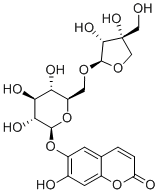 Esculetin 6-O-β-D-apiofuranosyl-(1→6)-β-D-glucopyranoside