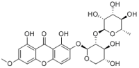 Swertianin 2-O-α-L-rhamnopyranosyl-(1→2)-β-D-xylopyranoside